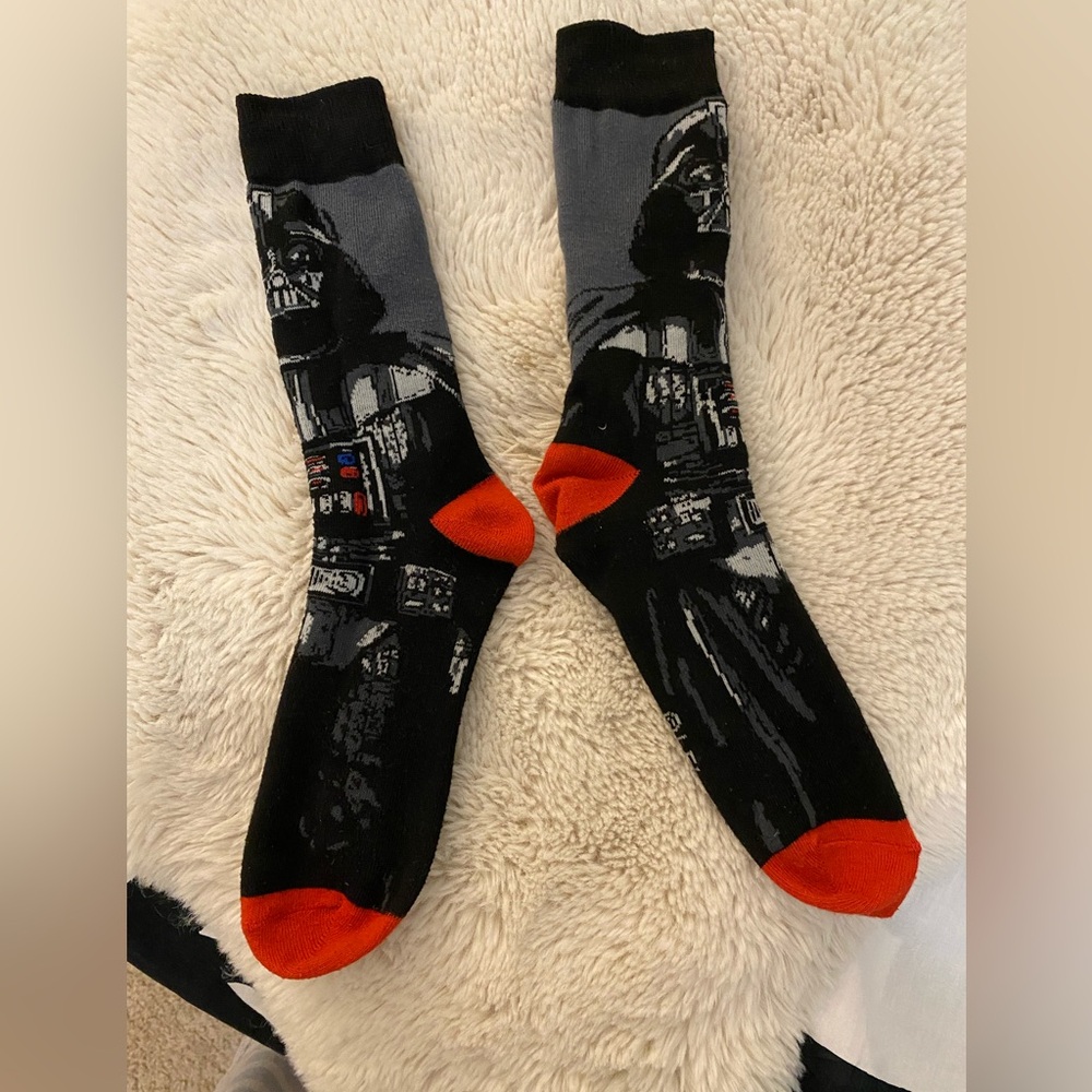 Darth Vader Themed Men's Socks - Black and Red
